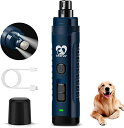 Casfuy 大型中型犬用の2つのLEDライトを備えた犬の爪切り-3倍強力な2スピード電気ペットの爪切り充電式静かな痛みのない足グルーミング&ス