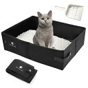 Athvcht ポータブル 猫トイレ 45×35×13cm 折り畳み 猫トイレ 撥水 お手入れ簡単 猫トイレ 本体 消臭 トイレ 猫 持ち運び