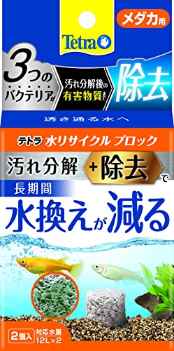 テトラ (Tetra) 水リサイクルブロックメダカ用2個 水換えを減らす 汚れ分解+有害物質除去 バクテリア