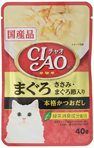 チャオ (CIAO) パウチ まぐろ ささみ・まぐろ節入り 40g 16個セット