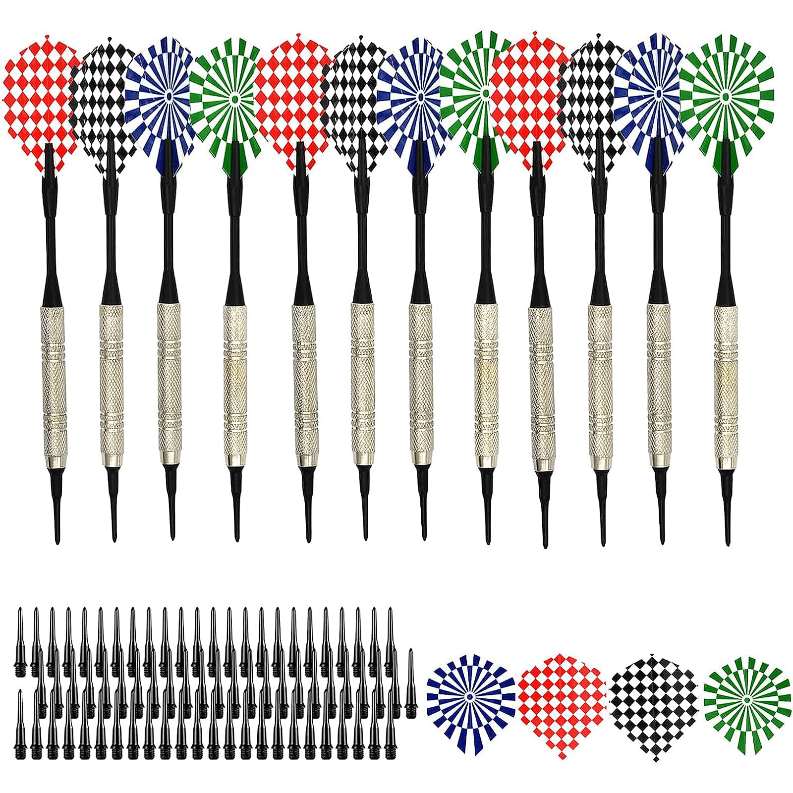 ダーツ 矢 12本 14g ハウスダーツ ソフトダーツセット 初心者・初中級 者向け 入門用 練習用 入門級家..