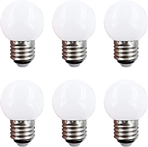 Small Light Bulbs - LED電球 消費電力1W 50lm 口金E26 G45 電球色3000K 小型電球 シャンデリア 10W形相当 6個入 省エネ 電気代節約 ミニ