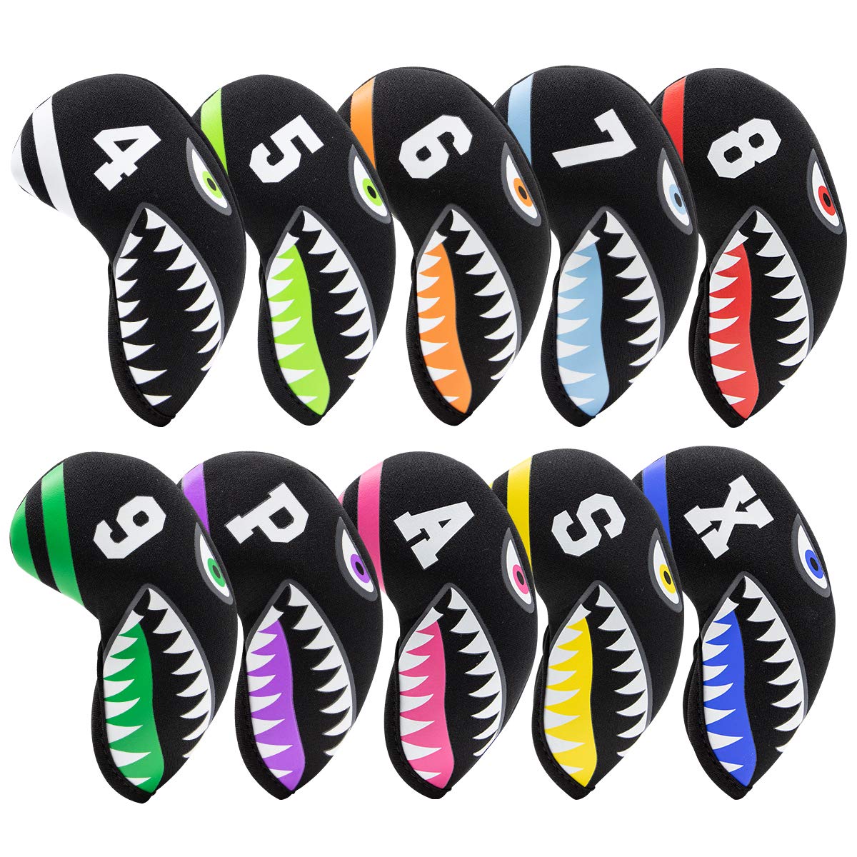 ゴルフアイアンカバーゴルフアイアンヘッドカバー セット ゴルフヘッドカバー アイアン用 ネオプレン素材 ゴルフアイアン用ヘッドカバー カラフル番