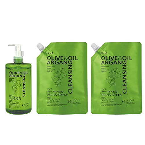 まとめ買いディブ オリーブ&アルガンクレンジングオイル本体 500ml + ディブ オリーブ&アルガン クレンジングオイル詰替450ml×2 3