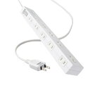 サンワサプライ 電源タップ 10個口・2P (2m) たくさん挿せるレイアウト 雷ガード マグネット ほこりシャッター 一括集中スイッチ スイン