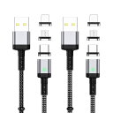 SUNTAIHO USB マグネット 充電ケーブル 3A急速充電USB磁気ケーブル2本セット/6個磁気端子データ転送にも対応したマグネット式US(4)