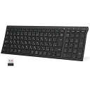 iClever キーボード ワイヤレスキーボード 無線 2.4GHz(レシーバー付属) テンキー付き USB充電式 日本語JIS配列 薄型 コン(2)