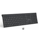 iClever キーボード ワイヤレスキーボード 無線 2.4G(レシーバー付属) 日本語JIS配列 薄型 USB-C充電式 フルキーボード テ