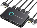 KVMスイッチ、ABLEWE HDMI KVM切替器 2入力1出力 PC切替器 4K解像度 HDモニター マウス キーボード プリンター共有でき(2)
