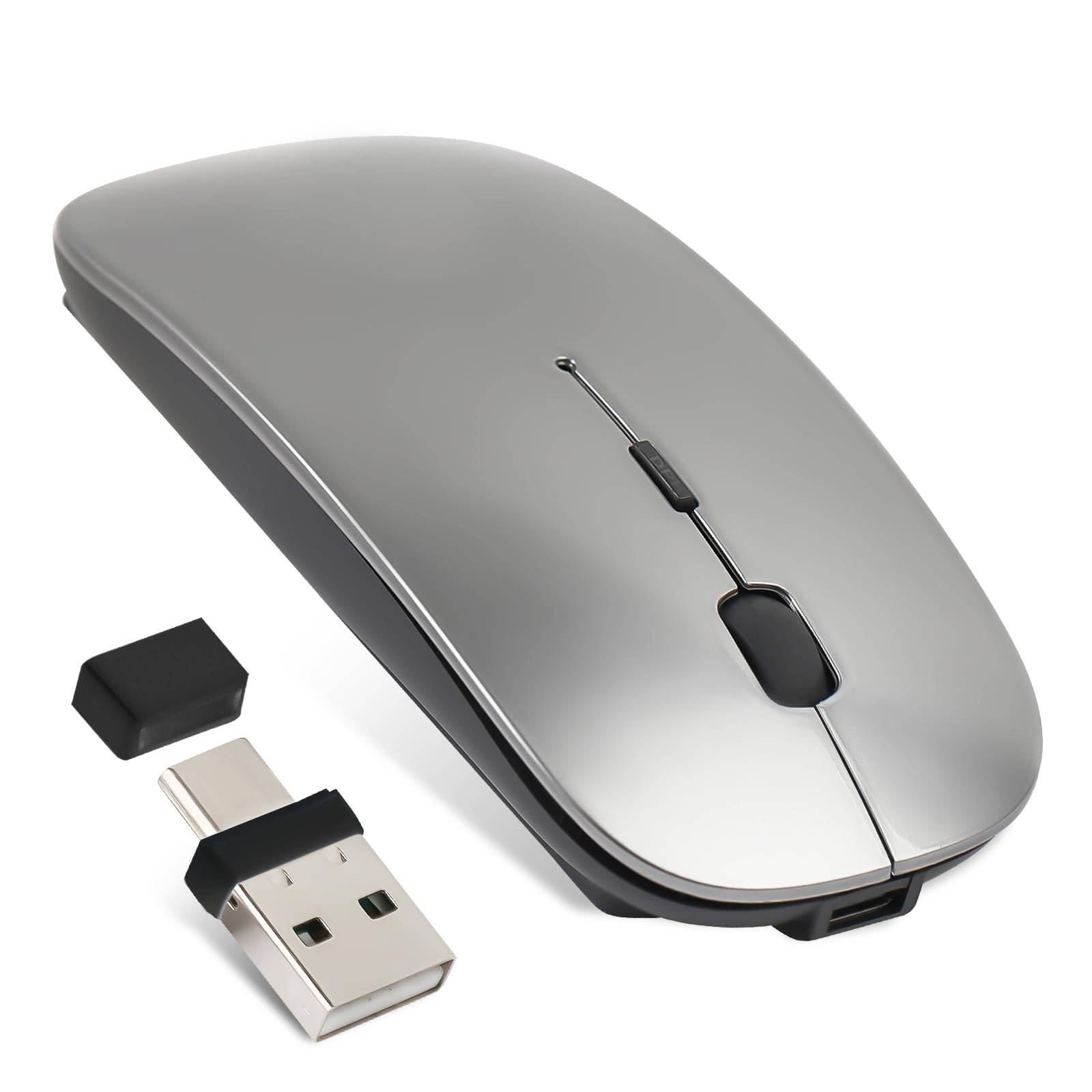 マウス Bluetooth Type-C充電式 ワイヤレスマウス 静音 充電式 薄型 小型 無線マウス 2.4GHz 3DPIモード 高精度 持