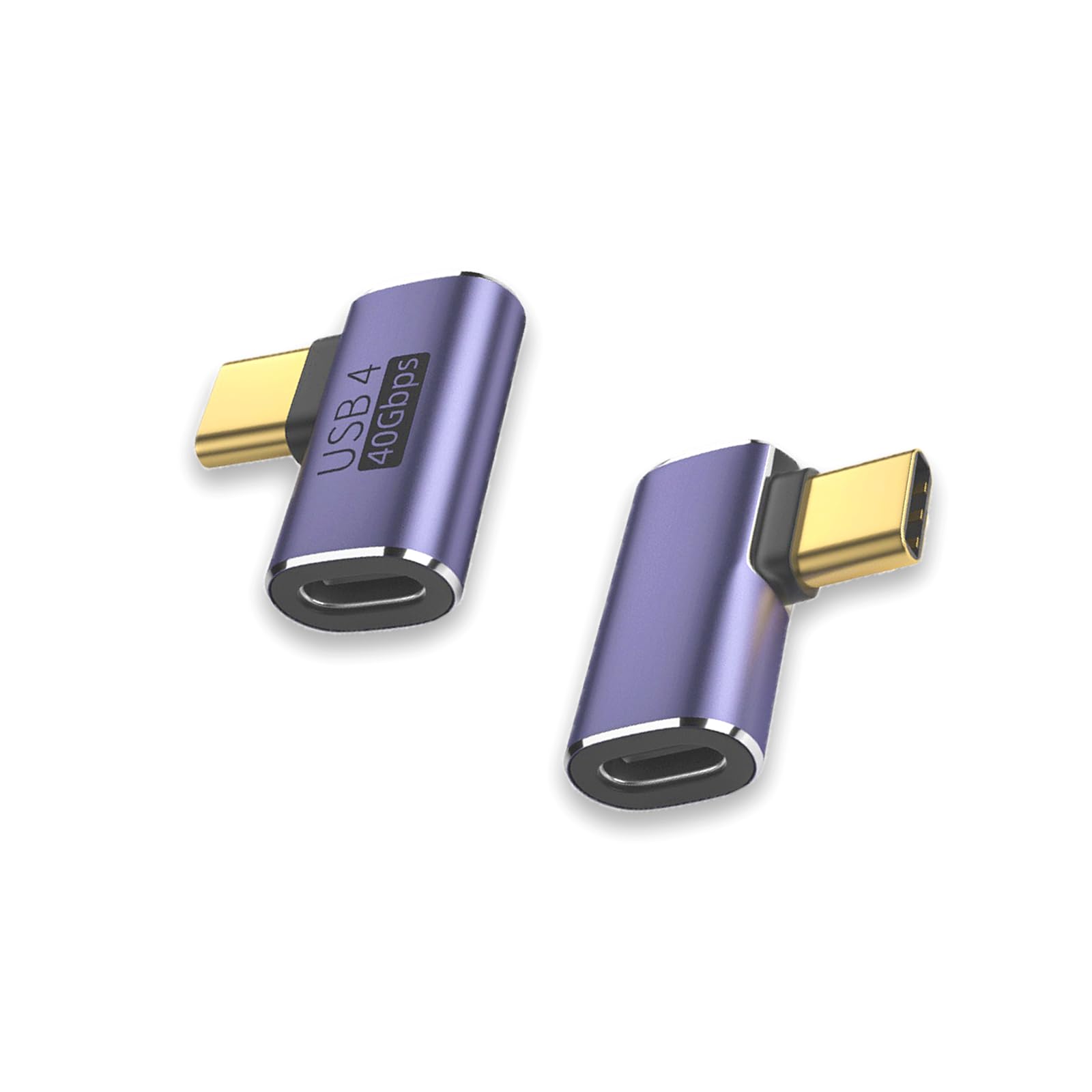 usb4.0変換コネクタ usb c l字 アダプタ タイプc l 変換 2個セット 40Gbps高速転送 PD100W/5A急速充電 8K@6