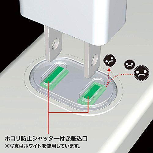 サンワサプライ 火災予防安全タップ 2P・4個口(3m) ホコリ防止シャッター スイングプラグ ネームタグ付き ブラック TAP-TSH43BK