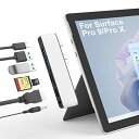 Surface Pro 11/Pro 10/Pro 9 ハブ 7-in-2 拡張 マルチポート 4K HDMI + USB C Thunderb