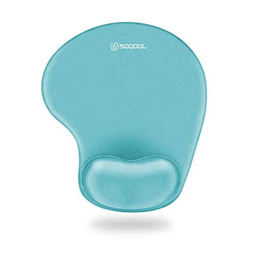 Rakuten - Soqool マウスパッド リストレスト一体型マウスパッド 低反発リストレス 人間工学 手首クッション 滑り止め 水洗い 耐久性良い (Blue