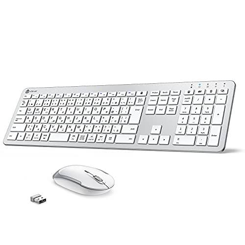 iClever キーボード ワイヤレス マウス セット 無線 静音 JIS日本語配列 Type-C充電式 テンキー付き 2.4G マウス 3段階