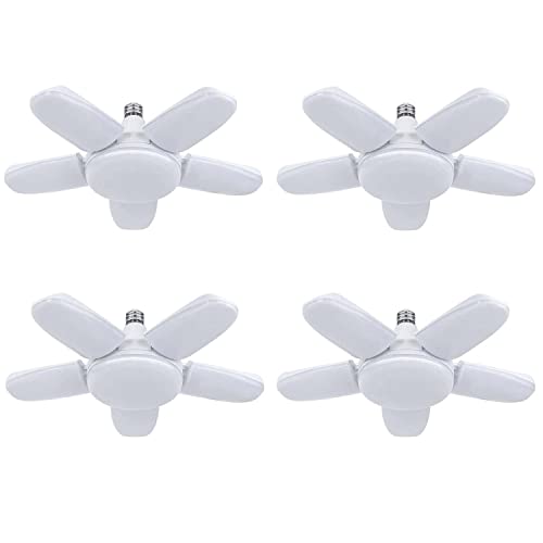 Rakuten - ガレージライト LED 100W 4個セット 工事用ライト 6500K 10000LM E26 ペンダントライト LED電球 昼白色 天井照明