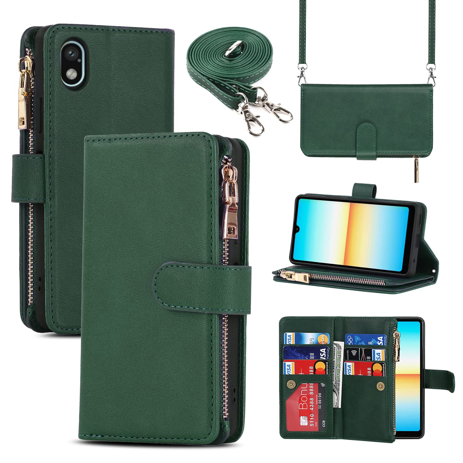 Rakuten - Pelanty for Xperia Ace III 縄掛けケース手帳型 SO-53C SOG08 携帯カバー 肩掛け斜めがけ ショルダー 合成