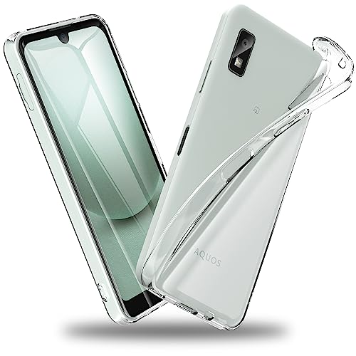 Rakuten - AQUOS wish3 用 ケース クリア 薄型 WISH3 カバー ドイツバイエル製TPU素材 耐衝撃 全透明 黄変防止 レンズ保護 「ストラ