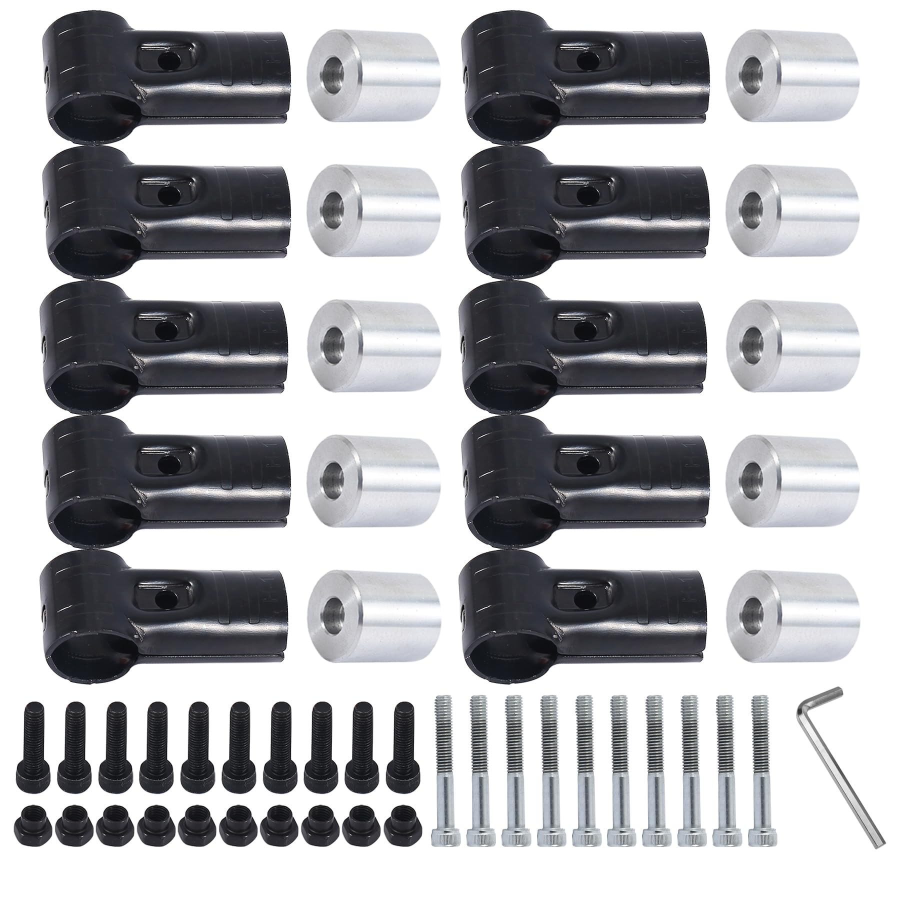 POSTEK Φ28イレクターパイプ 車用ルーフキャリアバー スペーシア イレクターパイプ アタッチメント バン対応 内六角 取付用アルミ製 D