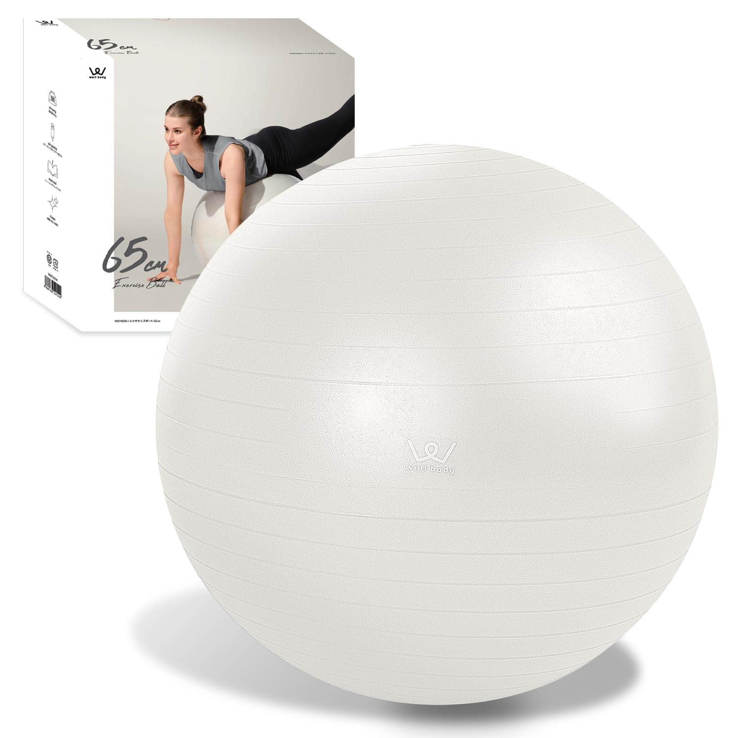 アルインコ(ALINCO) バランスボール 直径65cm 椅子 スツール 軽量 空気入れ付き 運動マニュアル付き ストレッチ フィットネス ヨガ