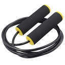 FEELCAT 縄跳び トレーニング用 大人用 脂肪燃焼 フィットネス ヘビーロープ 直径6.5mm 長さ調節 FC22WP (Black/ye