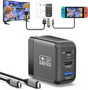 TreasLin Switchドック30Wスイッチ充電器acアダプター4K60Hz HDMIテレビ出力 ドックなし充電用のUSB-C端子、画面出