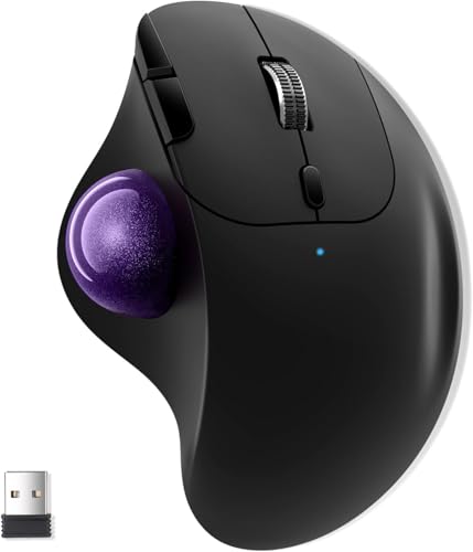 Ewin トラックボールマウス Bluetooth&2.4GHz両対応 3台同時接続 トラックボール NEWモデル ワイヤレス マウス 親指 静