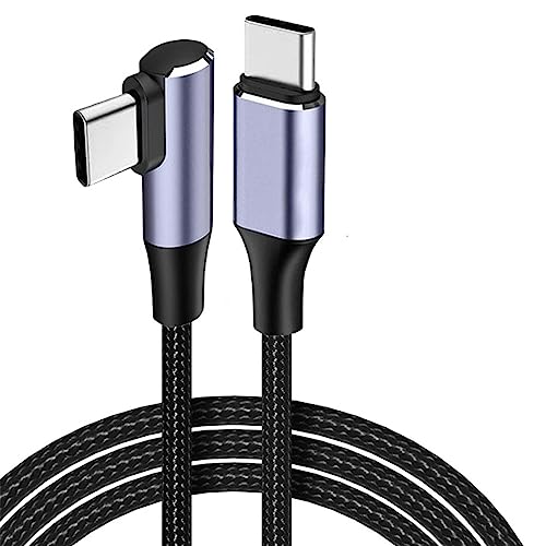 USB Type C ケーブル L字PD 100W/5A急速充電 高速データ転送 高耐久ナイロン編み デュアルtype-c-5 Aケーブルswi