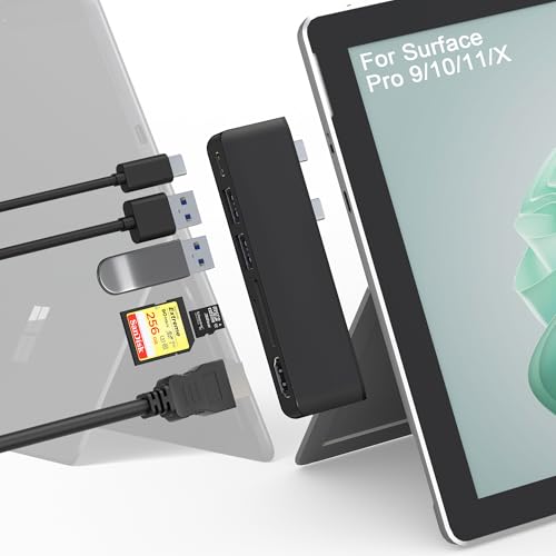 Surface Pro 9/10/11/X ハブ 4K HDMI USB-C Thunderbolt 4 (ビデオ+データ+100W PD充電)