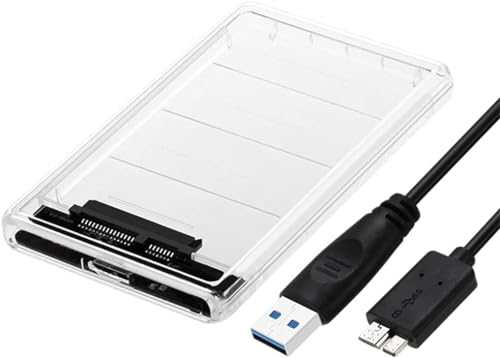 透明な 2.5インチ HDDケース USB 3.0接続 SATA対応 HDD/SSD 外付け ドライブ ケース USB 3.0 ケーブル付き ネ