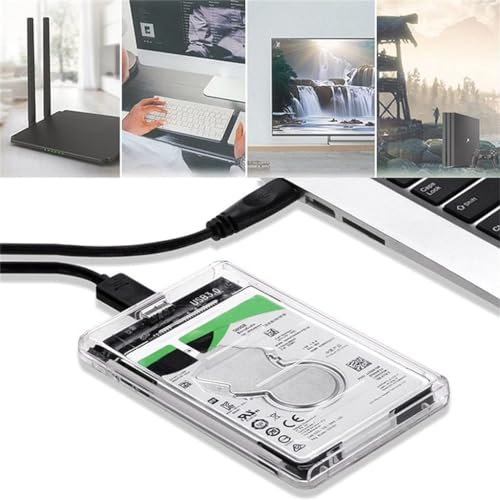 透明な 2.5インチ HDDケース USB 3.0接続 SATA対応 HDD/SSD 外付け ドライブ ケース USB 3.0 ケーブル付き ネ
