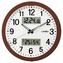 ランデックス(Landex) 掛け時計 アナログ ディアデイズ ライト付き 自動点灯 静音 連続秒針 温度 湿度 表示 ダークブラウン YW91