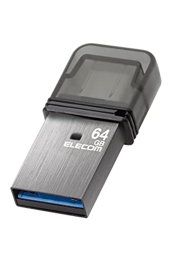 エレコム USBメモリ 64GB USB3.2（Gen1） Type-C キャップ式 シルバー MF-CAU32064GSV