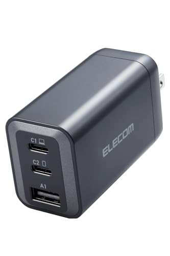エレコム USB PD 充電器 65W 3ポート Type-C USB-A GaN採用 PPS対応 3台同時充電 折りたたみ式プラグ PSE技術 エレコム USB PD 充電器 65W 3ポート Type-C USB-A GaN採用 PPS対応 3台同時充電 折りたたみ式プラグ PSE技術