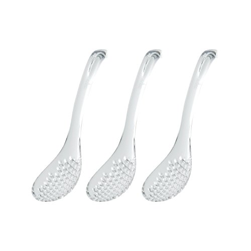 曙産業 穴あきれんげ 3本セット クリア 日本製 プラスチック製で丈夫 透明でつややか 汁気を切って具材..