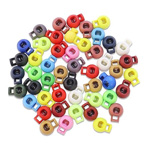 [Cluoling] コードロック コードストッパー カラフルゴム紐 スプリングコードストッパー ゴム調整バッ..