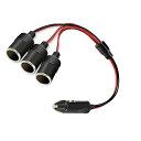 YFFSFDC 車のシガーライター シガーソケット 12V/24V車対応 3連 1?3雌ソケット 3ウェイシガレットライタースプリッター DC電