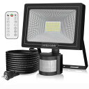 MEIKEE2023年改良 リモコン操作センサーライト 屋外 人感センサーライト 防犯ライト 50W 5000LM 投光器 常時点灯機能 無段階