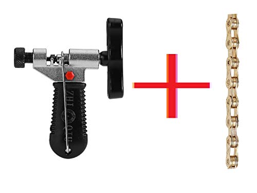 FSC変速自転車用チェーン、10速、20速、30速通用、116L型番：F10 (チェーン修理ツール+ゴールデンチェーン)