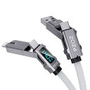 PZOZ 充電ケーブル 4in1 LEDディスプレイ 最大対応140W ケーブル USB C to USB C/タイプc to ライトニング/U(4)