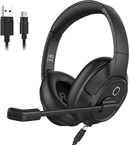 EKSA H2 ヘッドセット USB有線接続 通話ノイズリダクション マイク搭載 PC用ヘッドセット ビジーライト付き ミュート機能 手元コント EKSA H2 ヘッドセット USB有線接続 通話ノイズリダクション マイク搭載 PC用ヘッドセット ビジーライト付き ミュート機能 手元コント