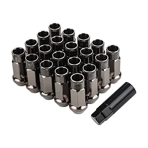 スチール製 ホイールナット タイヤナット レーシングナット ホイールロックナット M12 x P1.5 高さ48mm 20個セット 貫通ナット