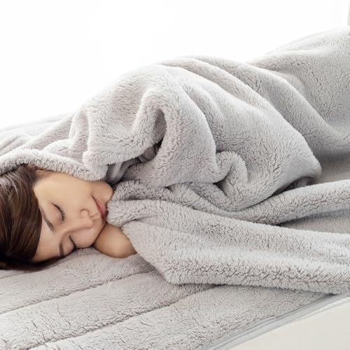 アイリスプラザ 毛布 ブランケット ひざ掛け 静電気防止加工 丸洗いOK あったか 極細マイクロミンクファー シルバーグレー 180×200cm