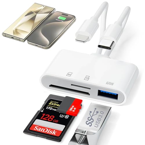 SDカードリーダー 2024新登場3in1 Lightning/Type C メモリカードリーダー USB3.0 双方向 高速伝送 SD アダプ