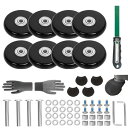 スーツケース キャスター ダブル 用 8個セット 50mm ゴム 車輪幅14mm スーツケース タイヤ 静音 キャスター キット キャリーバッグ