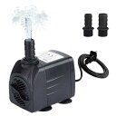 aninako 水中ポンプ 小型 ウォーターポンプ 2つのノズル 水流循環ポンプ 水 流量調整 110v 水? 魚の水槽など 小型揚水ポンプ I