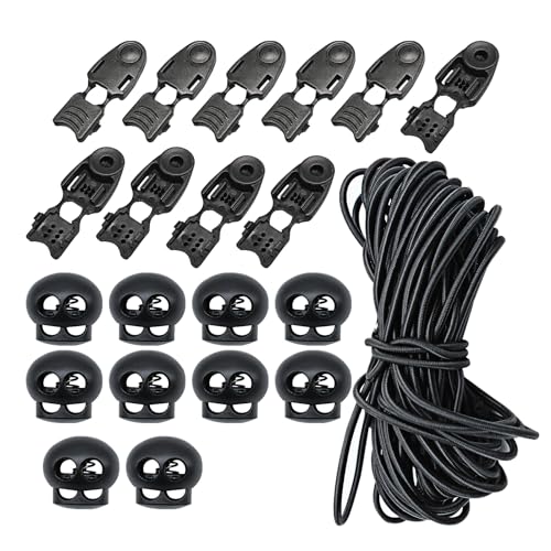 Mesanda ゴム紐 コードエンド スプリングコードストッパー 10セット アウトドア用ゴム 弾性ロープ コー..