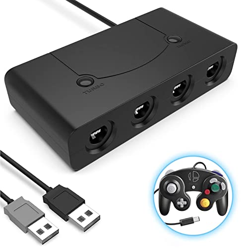 ニンテンドースイッチ用 ゲームキューブ コントローラ接続タップ Switch GCコントローラー 接続タップ 3IN1 変換アダプタ TURBO