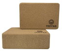 コルク ヨガブロック - Teeyar 2個セット 頑丈な 100%天然スペインコルクエクササイズブロック 9’’x6’’x3 ’’ヨガ/ピラテ