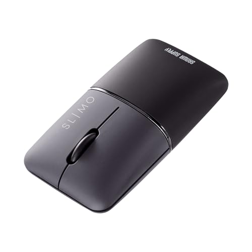 サンワサプライ 静音BluetoothブルーLEDマウス SLIMO（充電式・ブラック） MA-BBS310BK